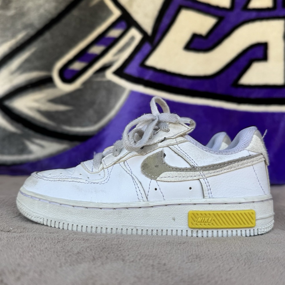 Size 12c - Kids Nike Shoes Force 1 Fontanka‎ PS 'White Opti Yellow' DO6146-100